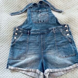Ava & Viv Blue Denim Overall Shorts